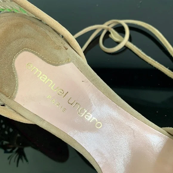 Emanuel Ungaro tan suede heels size 7 - Picture 6 of 7
